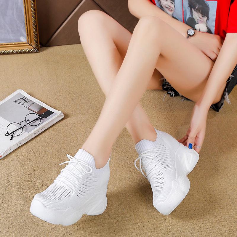 Модные женские туфли для пап: Черные, дышащая сетка, толстая подошва, весна 2022 г.