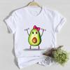 Summer Round Neck Cute Avocado Pattern Printed Top Fashionable Casual Pure Cotton Short Sleeved Women's T-shirts