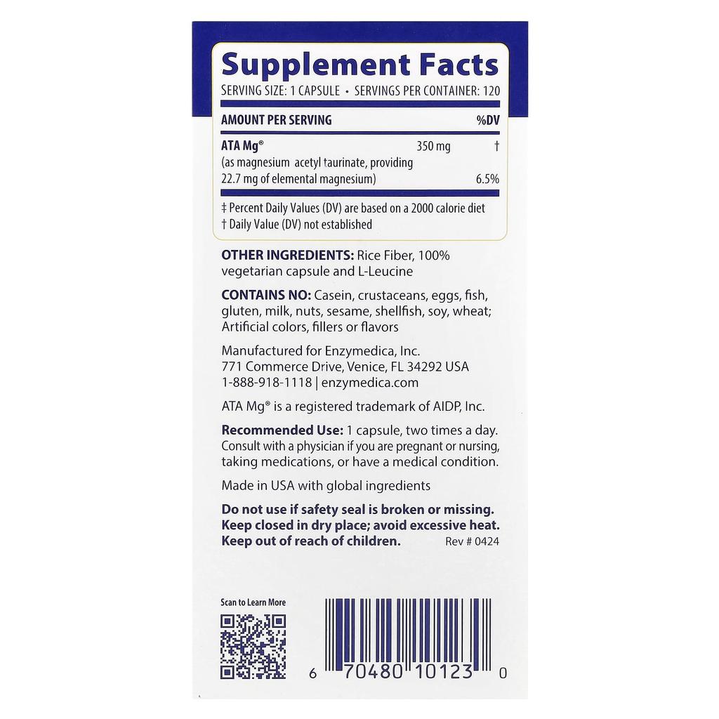 Magnesium Mind, 120 Capsules