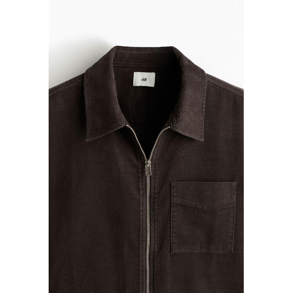 HM Corduroy oversHirt Regular Fit Brown