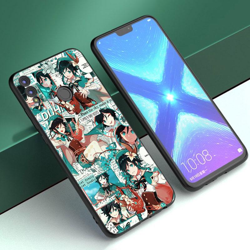 Чехол Genshin Impact с аниме для Huawei Honor 10X Lite 7A 7S 8A 8S 8C 8X 9A 9C 10i 20i 30i 20S 20E 9X Pro 10 8 Lite, черный чехол
