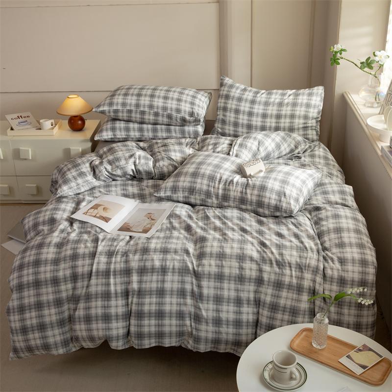 Полосатый пододеяльник, комплект постельного белья Queen, 100% стираный хлопок, роскошный нежно-розовый вертикальный полосатый пододеяльник, (3шт)