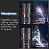 Powerful Flashlight Aluminum Camping Rechargeable USB Lamp Electric Teaser Personal Self Defense Lantern Power LED Work Light