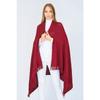 Бордовая трикотажная шаль на плечо с кисточками