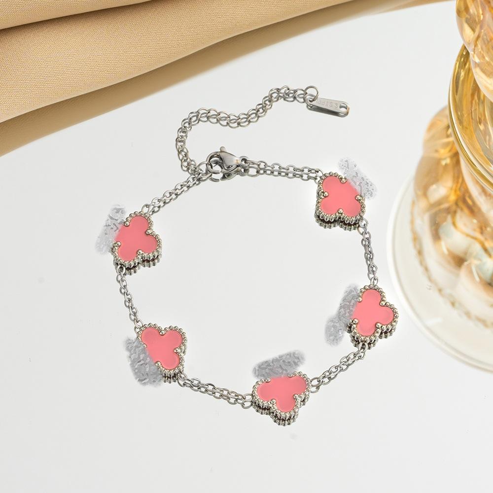 Браслет 'Четырехлистный клевер' Легкий Люкс и Высококачественный Женский Ювелирный Аксессуар и Браслет