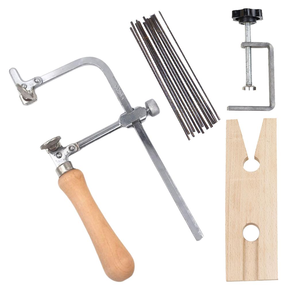 Jewelry Making Wire Saw Set for Crafting and Intricate Cutting with Sturdy Steel Blades and Comfortable Wood Handle