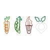 4PCS/lot Lovely Paperclips Binder Clips Carrot Ice Cream Pea Turnip Shape Bookmark Ticket Holder Paper Clip School Stationery