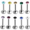 RUI RUI YU 10pcs Multi Colors Hypoallergenic Stainless Steel Labret Lip Ring Set Tragus Helix Earring Stud