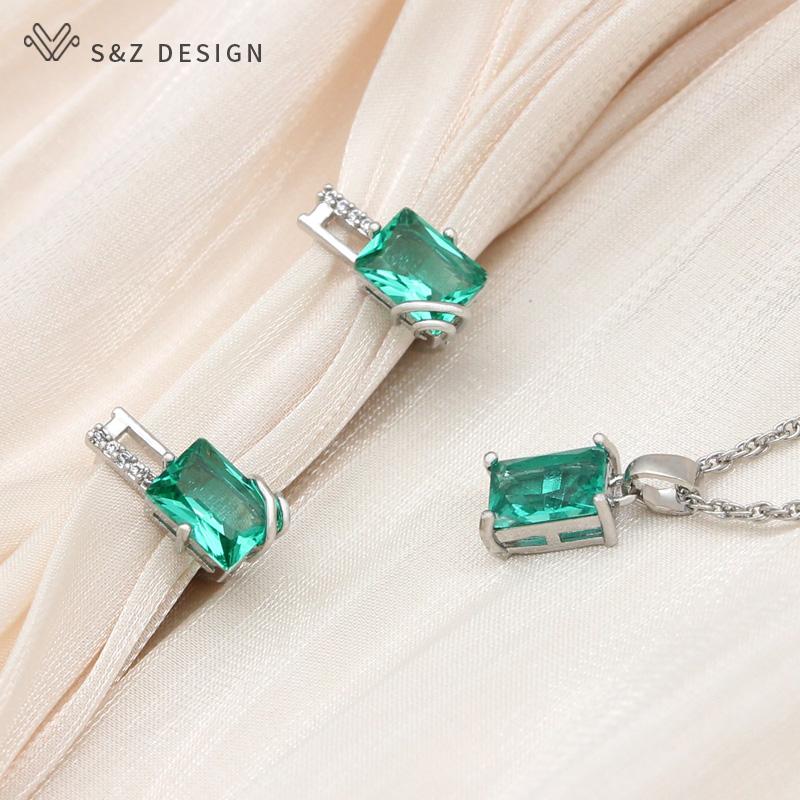 Модные элегантные серьги цвета шампанского, золотого цвета, прямоугольные серьги-капли с кристаллами, комплекты ювелирных изделий для женщин, свадебное ожерелье с подвеской из циркония