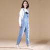Women Casual Denim Jumpsuit Overalls Fashion Streetwear Casual High Waist Pockets Front Full Length Romper Playsuit Plus Size