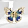 Изысканные роскошные красочные циркониевые броши-бабочки для женщин, персонализированные жемчужные эмалированные булавки для платья, кардиган, брошь с насекомыми