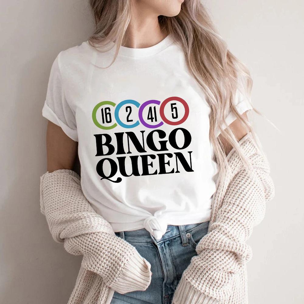 Bingo Night Print Graphic Streetwear Fashion TShirts Harajuku Clothes Short Sleeve Summer Tee Casual FeUnisex Tops