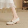 Ladies Footwear Round Toe Low Heel Elegant Pearl Beige Women's Flat Shoes Spring Vacation Summer 2026 Quick Delivery on Sale