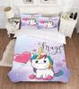 Постельное белье Милый мультяшный пододеяльник Комплекты постельного белья Пододеяльник+наволочки 3D-принт Комплект постельного белья с единорогом 140x210 Односпальный Двуспальный размер