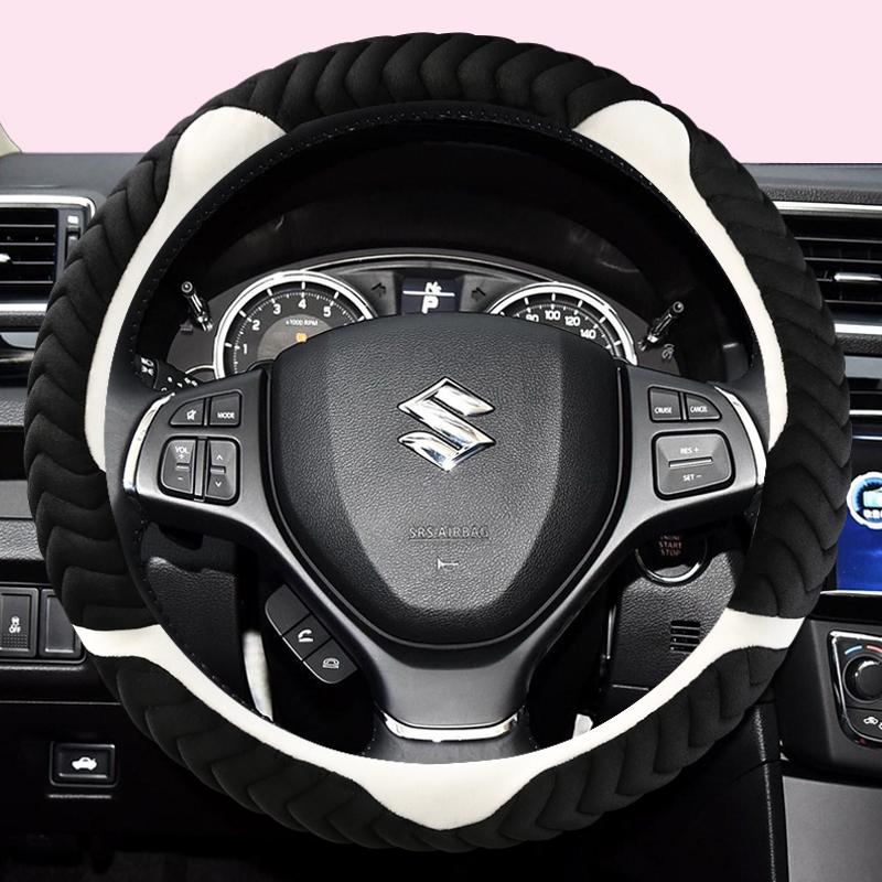 Car Steering-wheels Cover 38cm 15" For Suzuki Alivio/Ciaz Alto Baleno Celerio Dzire Spacia Swift Wagon R Ignis Jimny SX4 Ciaz