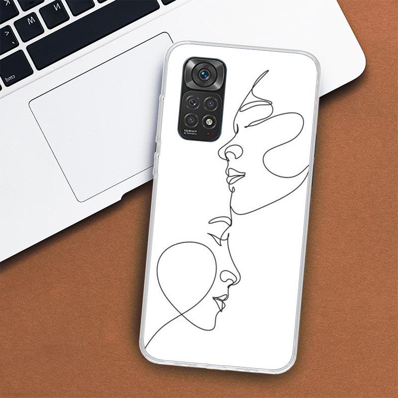 Чехол для телефона с абстрактными линиями для женщин Xiaomi Redmi Note 13 12 12S 11 11S 10 10S 9 9S 11T 11E Pro Plus 8 8T 7 + чехол