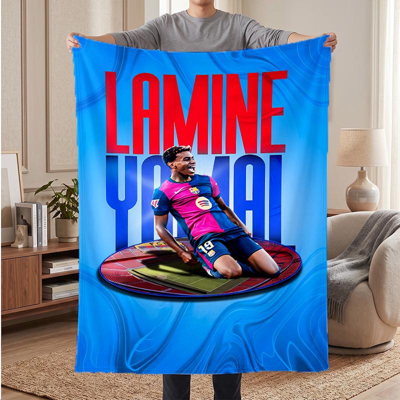 Lamine Yamal Soft Warm Flannel Blankets Comfortable Blanket for Home Decoration Gifting