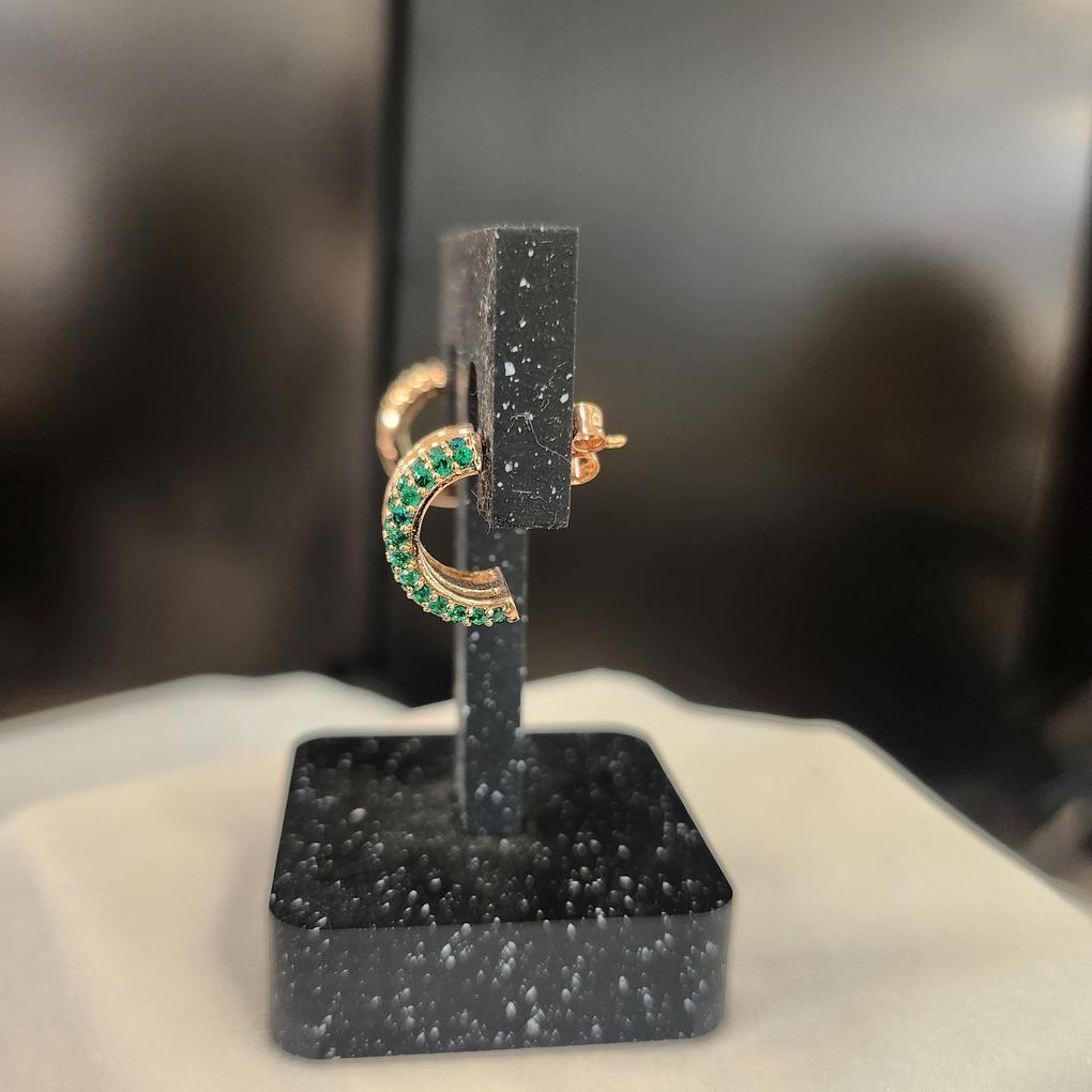 ARTRIA Несбалансированные серьги-пусеты Tourine E Cubic Emerald EGSERKK0003EMF