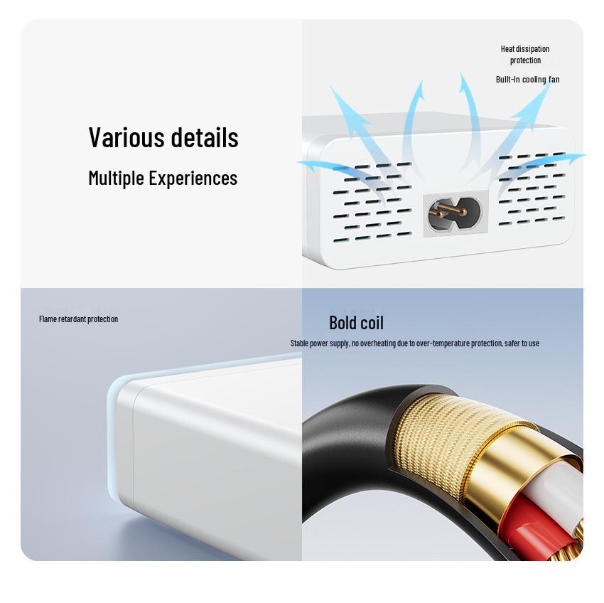 55-ваттное многопортовое USB-C зарядное устройство - 6 портов для быстрой зарядки мобильных устройств, планшетов, ноутбуков