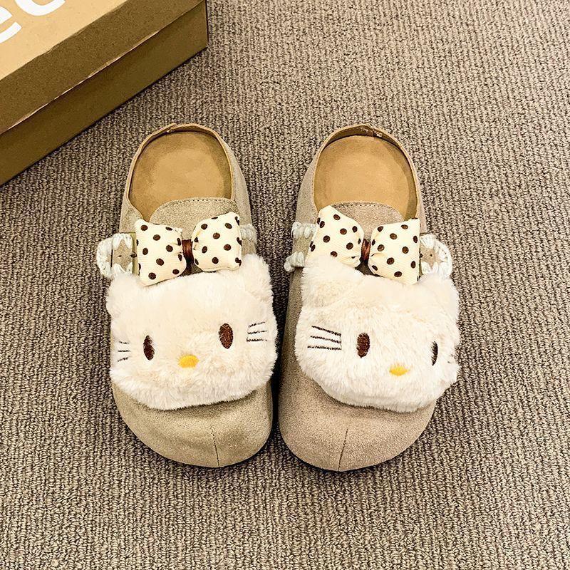 Кошка педали k женский это зима ty Birkenstocks платформа сумка голова тапочки женский милый