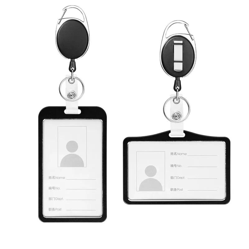 Выдвижной держатель для бейджа студента, чехол-держатель для ID-карты, ремешки для бейджа медсестры, модный набор металлических держателей для карт для женщин и мужчин
