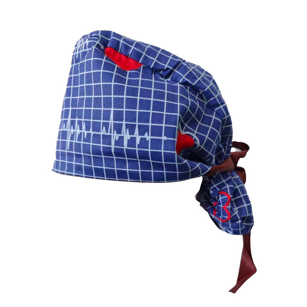 Хлопчатобумажный колпак с мультяшным принтом и сборками для женщин-врачей и медсестер