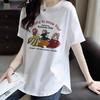 Pure Cotton White Mid-length Short-sleeved T-shirt for Women's Summer New Age-reducing Niche Curve Loose Slimming Base Shirt