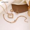 New Accessories Set Wedding Dinner Wedding Accessories Double Love Peach Heart Earrings Necklace Bracelet Spot