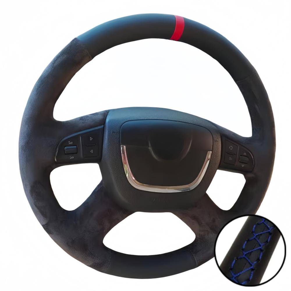 Braid Wear Resistant Non-slip Microfiber Leather Steering Wheel Cover Faux Leather Breathable For Skoda Octavia Fabia Rapid