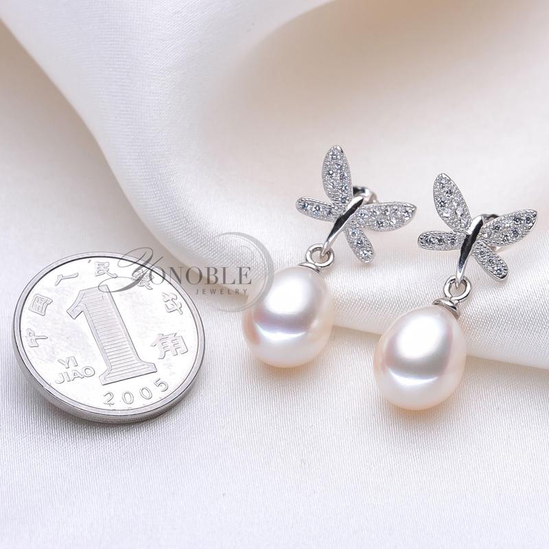 Серьги из настоящего пресноводного жемчуга для женщин, серьги из натурального жемчуга из серебра 925 пробы, свадебные украшения, лучший подарок на день рождения, белые