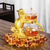 Creative Automatic Teapot Tea Infuser Tea Make Magnetic Water Diversion Heat-resistant Kungfu Tea Drinking Chinese Glass Tea Set