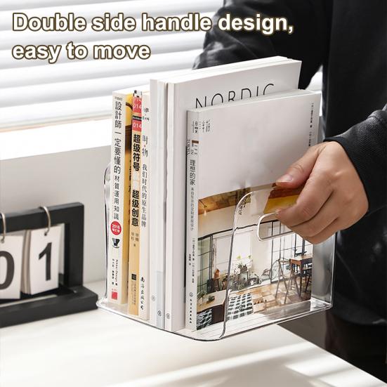 Стеллаж для хранения книг Прозрачный органайзер для книг с перегородками Канцелярские принадлежности Стаканы Пластиковый книжный шкаф-органайзер