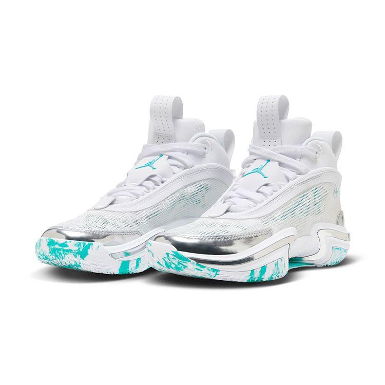 Guo Ailun x Air Jordan 36 GS White Hyper Jade Детские кроссовки металлик-серебристый черный DQ4461-130