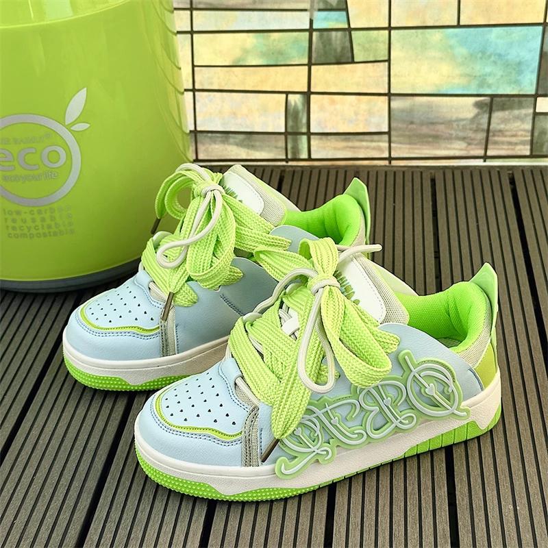 New Autumn and Winter Women's Casual Versatile Low Top Thick Sole Board Shoes Couple Outdoor Leather Sports Shoes Size35-44