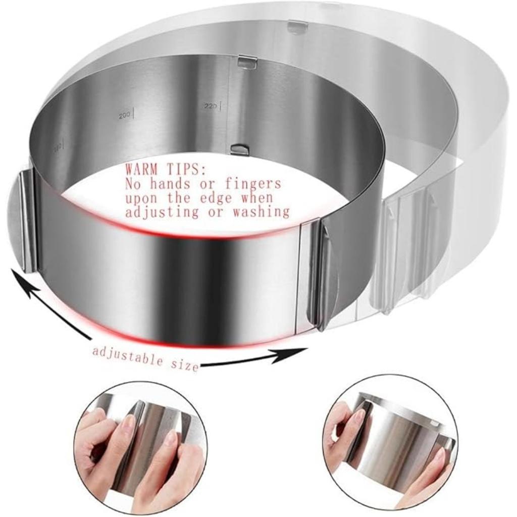 Adjustable Cake Mousse Mould Stainless Steel 6 To12 Inch Cake Mold Ring Baking Décor