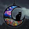 Новые акриловые подвески-кошки на Хэллоуин Домашний декор Подарки Кошки в форме луны Венки на дверь Подвесные кошки Гирлянда Хэллоуин