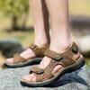 New Fashion Summer Leisure Beach Men Shoes High Quality Genuine Leather Sandals The Big Yards Men's Sandals Size 38-48