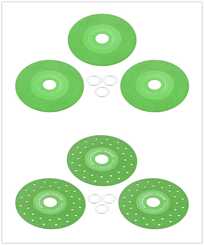 3pcs Rock Slab Diamond Grinding Discs 5" 115mm Diameter Ultra Thin 1.5mm Blade fit 4.5Inch Angle Grinder Cut Glass Jade Ceramics