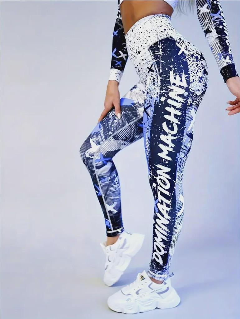 "Women's High-Waist Printed Yoga Pants for Fitness"