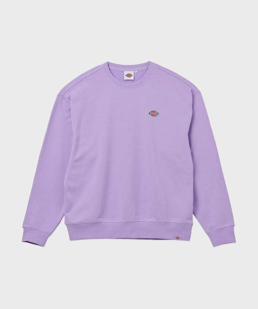 DICKIES French Terry Relaxed Small Embroidered Logo Crewneck Purple Rose