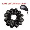 Red Black Iron Anti-slip Litchi Grain Golf Club Head Cover PU Leather Protector