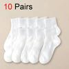 10 пар мужских однотонных носков, модные, универсальные, унисекс, летние, повседневные, короткие, осенние и зимние, средней длины, парные носки