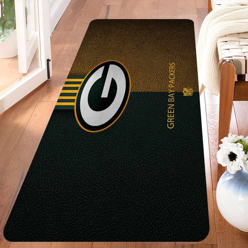 Зелёный Бэй Пэкерс Комнатные коврики Противоскользящие Впитывающие воду Длинный коврик-подушка Коврик для спальни Бытовые ковры