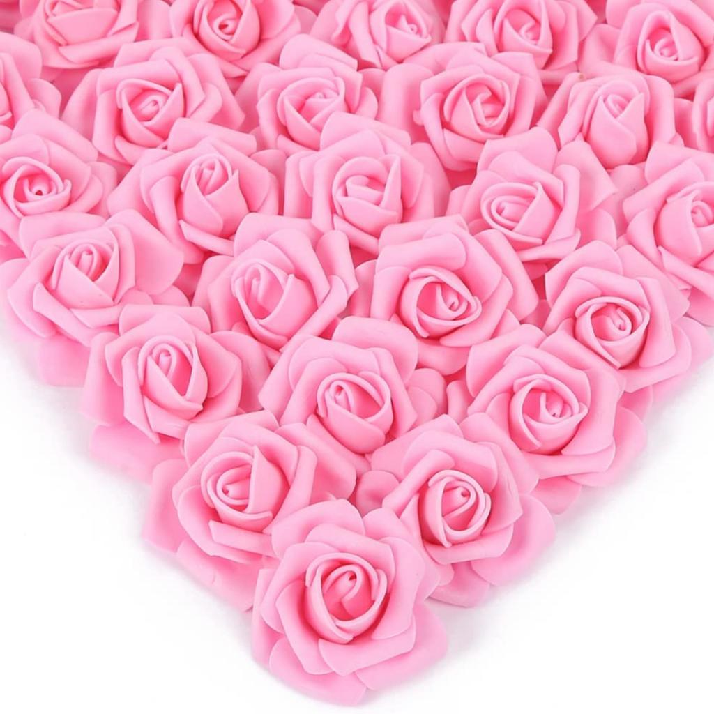 200 шт. искусственных роз, искусственные головки цветов, розы без стеблей, 5 см, пенопластовые розы, искусственные головки цветов для поделок, свадебных украшений для детского душа