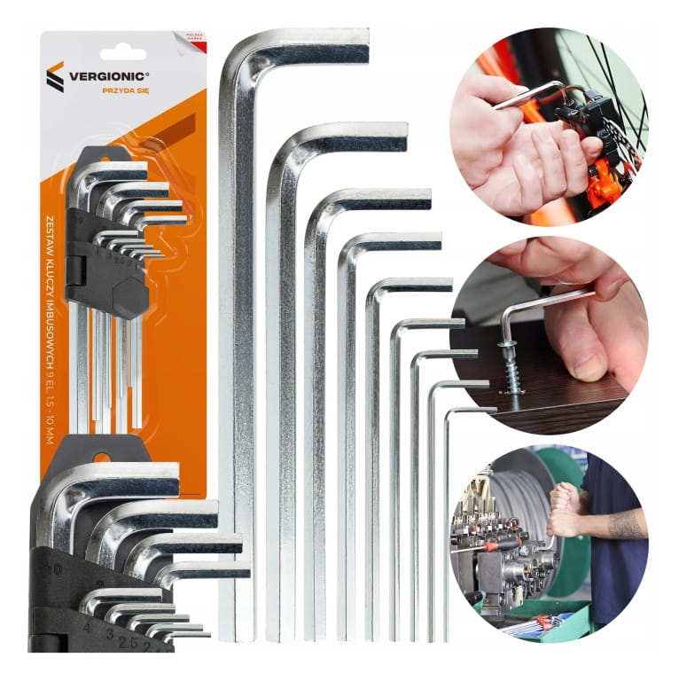 Allen key set 9 pieces Allen keys 1510 mm