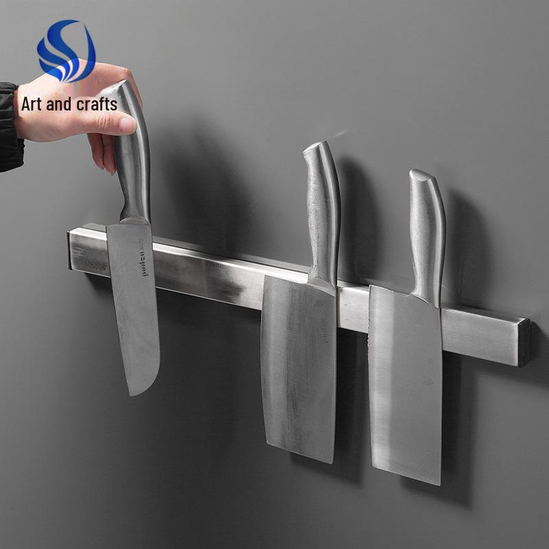 Магнитная подставка для ножей - настенное крепление без перфорации из нержавеющей стали 304 для хранения на кухне