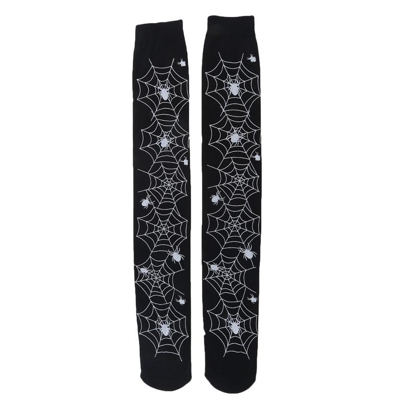 Милые женские длинные чулки на Хэллоуин, модные печатные гольфы выше колена, реквизит для выпускного бала
