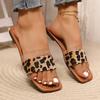 Женские шлепанцы большого размера, простые и универсальные, с леопардовым принтом, зебровым узором, сандалии на перемычке