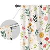 2Pcs/Set Green Floral Polyester Window Curtains  Pastoral Style Nature Flowers Leaves Bathroom Bedroom Decor Blackout Curtains