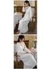 Women's Retro Palace Lace Nightdress, Cotton, Long-Sleeved, V-Tie, Chest Pad, Suitable for Outdoor Wear, Spring/Autumn Homewear